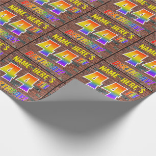 Papier Cadeau Graffiti arc-en-ciel Regardez 44ÈME ANNIVERSAIRE !