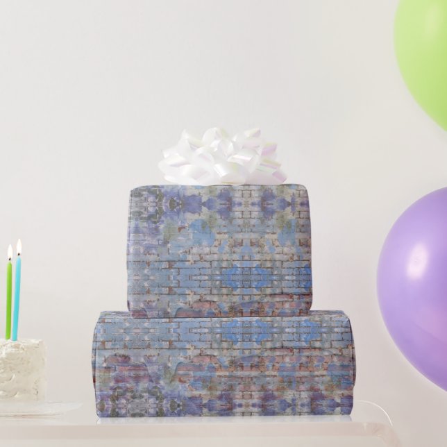 Papier Cadeau Graffiti couleur violet et bleu rue mur (Cadeaux de fête)