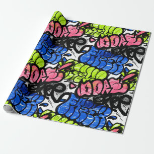 Papier Cadeau Graffiti d'art urbain papier Motif d'enveloppement