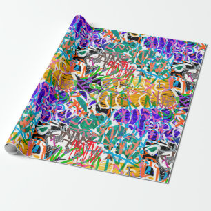 Papier Cadeau Graffiti d'art urbain papier Motif d'enveloppement