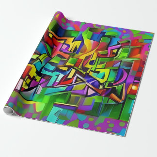 Papier Cadeau Graffiti en néon Abstrait