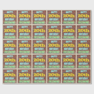 Papier Cadeau Graffiti muraux de briques inspiré 20e anniversair