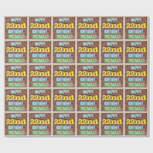 Papier Cadeau Graffiti muraux de briques inspiré 22ème anniversa