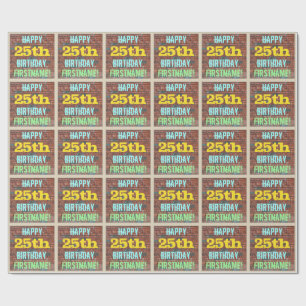 Papier Cadeau Graffiti muraux de briques inspiré 25e anniversair