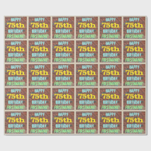 Papier Cadeau Graffiti muraux de briques inspiré 75e anniversair