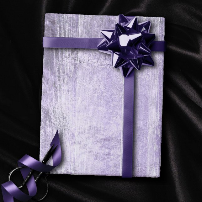 Papier Cadeau Grain de bois rustique | Dusty Lavender Purple Pla (Créateur téléchargé)