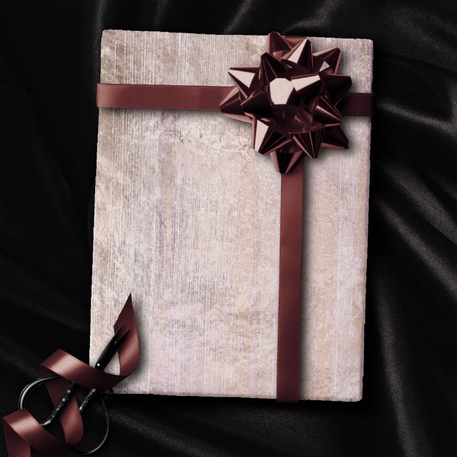 Papier Cadeau Grain de bois rustique | Rose et cuivre poussiéreu (Créateur téléchargé)