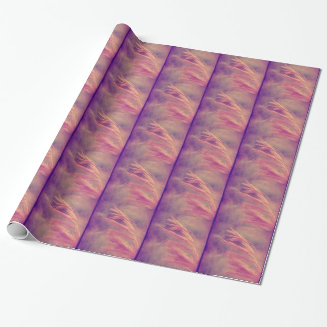 Papier Cadeau Graine d'herbe violet Art numérique de brume (Déroulé)