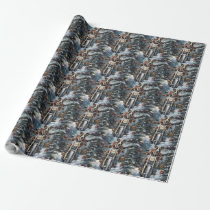 Papier Cadeau Grand chien Danse équitation moto Noël