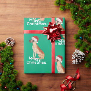 Papier Cadeau Grand Danse Noël Vert Joyeux Père Noël