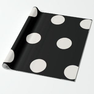 Papier Cadeau Grand Gras Pois d'ivoire Motif sur le Mariage noir