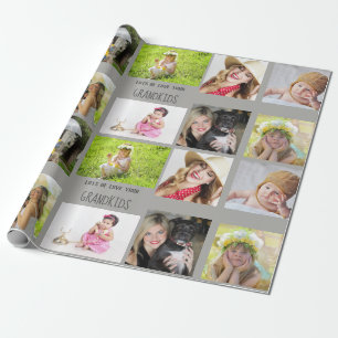 Papier Cadeau Grand-mère Grand-père PHOTO Collage Cadeau