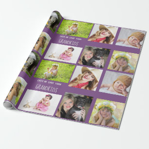 Papier Cadeau Grand-mère Grand-père PHOTO Collage Cadeau