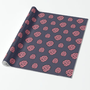 Papier Cadeau Grand motif de cerveau d'esprits