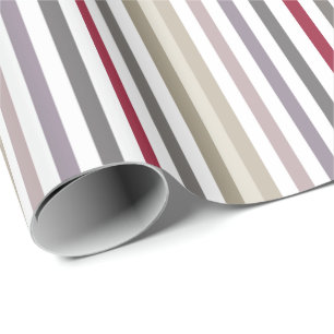 Papier Cadeau Grand motif horizontal beige et rouge Girly de