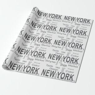 Papier Cadeau Grand New York City (typographie)