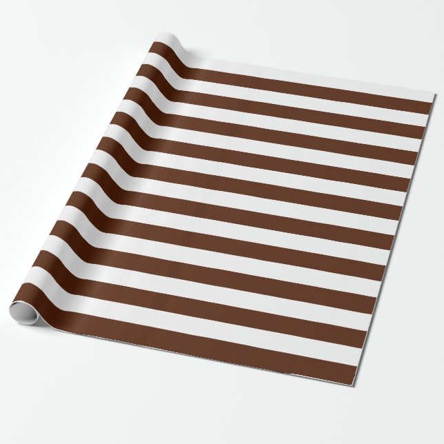 Papier Cadeau Grand papier d'emballage de rayures de brun et de (Déroulé)