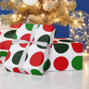 Papier Cadeau Grand papier d'emballage Pois de Noël