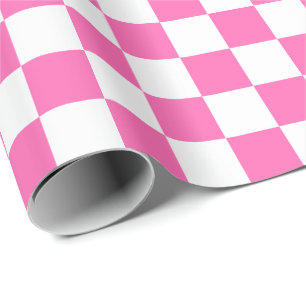 Papier Cadeau Grand papier d'emballage rose et de blanc de
