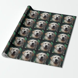 Papier Cadeau Grand Pyrenees en robe de la Saint-Patrick