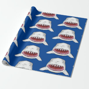 Papier Cadeau Grand requin blanc moyen dessin animé