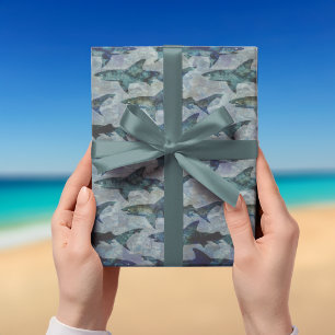 Papier Cadeau Grand requin blanc vert de la mer