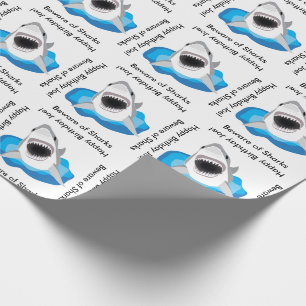 Papier Cadeau Grande attaque de requin blanc amusant