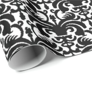 Papier Cadeau Grande damassé audacieuse (noir)