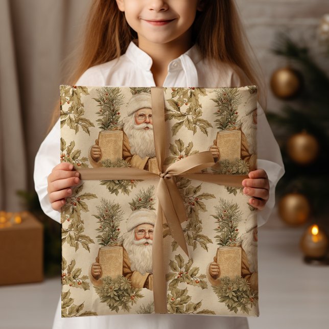 Papier Cadeau Grande Père Noël Or Avec Papier D'Emballage De Liv (Créateur téléchargé)