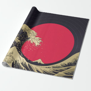 Papier Cadeau "Grande vague de kanagawa". Hokusai, vague japonai