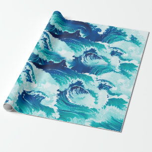 Papier Cadeau Grande vitesse des vagues de mer ou d'océan