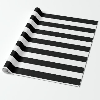 Papier Cadeau Grandes bandes horizontales noires et blanches