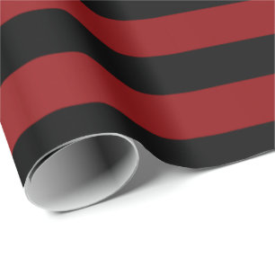 Papier Cadeau Grandes bandes Lignes Bourgogne Rouge Noir