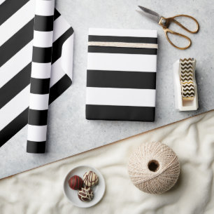 Papier Cadeau Grandes bandes noires