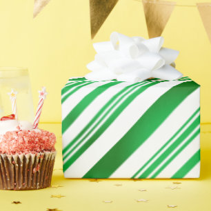 Papier Cadeau Grandes bandes vert et blanc