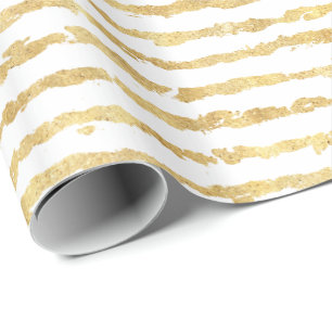 Papier Cadeau Grandes brillantes blanches d'or