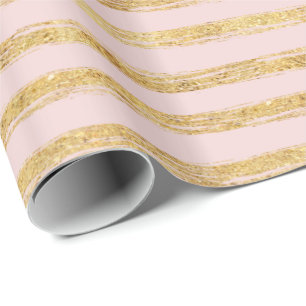 Papier Cadeau Grandes brillantes d'or rose