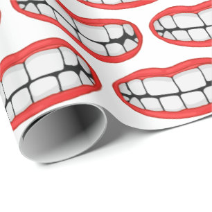 Papier Cadeau Grandes dents avec rouge à lèvres