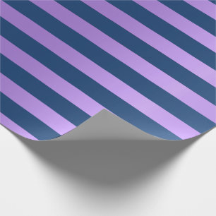 Papier Cadeau Grandes lignes améthyste bleue de rayures de