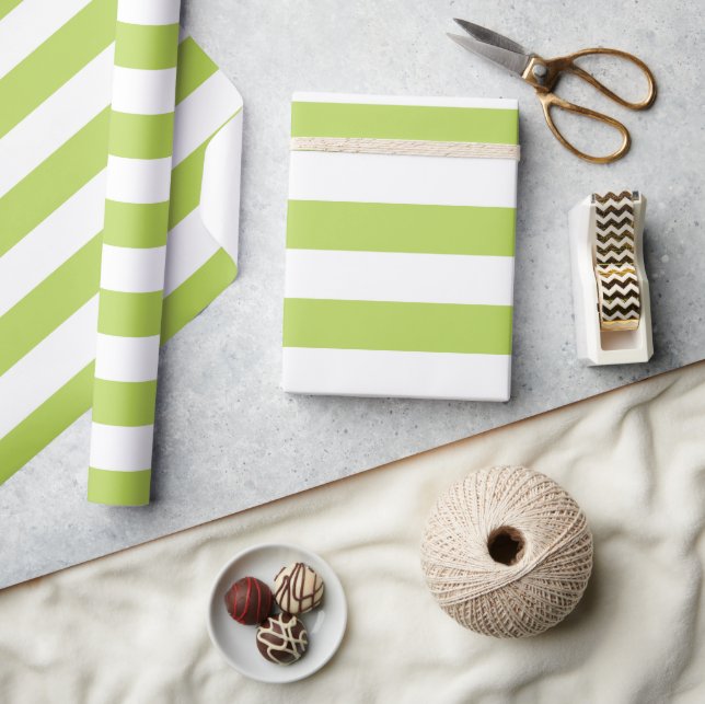 Papier Cadeau Grandes Tailles Vertes, Grandes Tailles Blanches,  (Artisanat)