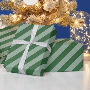 Papier Cadeau Grandes vertes foncées et diagonales