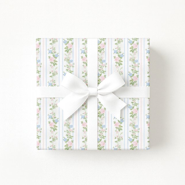 Papier Cadeau Grandmillennial  Vintage Floral Wrapping paper (Créateur téléchargé)