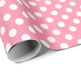 Papier Cadeau Grands cercles Motif Flamant rose rose