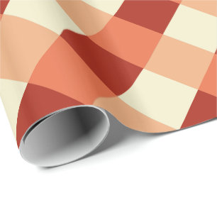 Papier Cadeau Grands contrôle, rouille, terre cuite et crème d