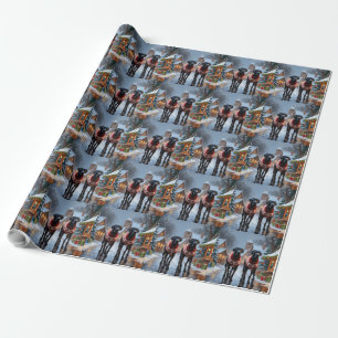 Papier Cadeau Grands Danois Noël Neige Fêtes
