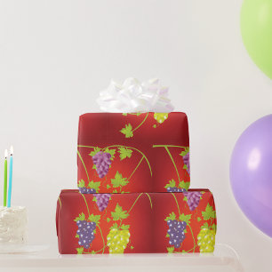 Papier Cadeau Grapevine Avec Des Joncs De Raisins