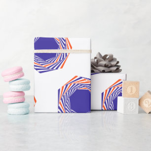 Papier Cadeau Graphique de la sphère d'encre bleue Motif d'art A