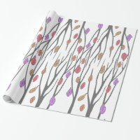 Graphisme automne feuilles et arbres motif