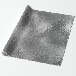 Papier Cadeau Graphite gris argenté brillant verre métallique VI