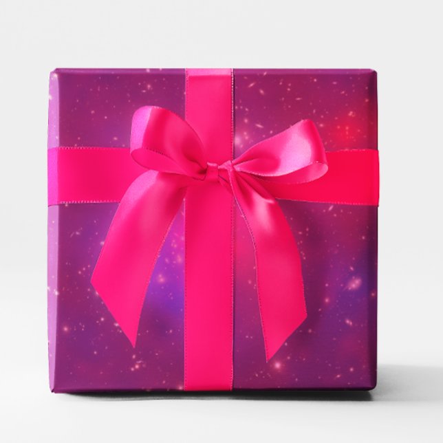 Papier Cadeau Grappe de galaxie de superposition rose (Pink Overlay Galaxy Cluster Wrapping Paper)